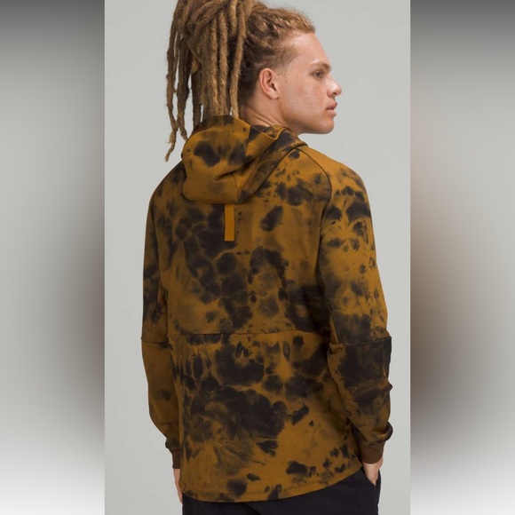 Lululemon Textured Tech Hoodie XL Space Diamond Dye Gold Pullover M3CH0S - Picture 3 of 9